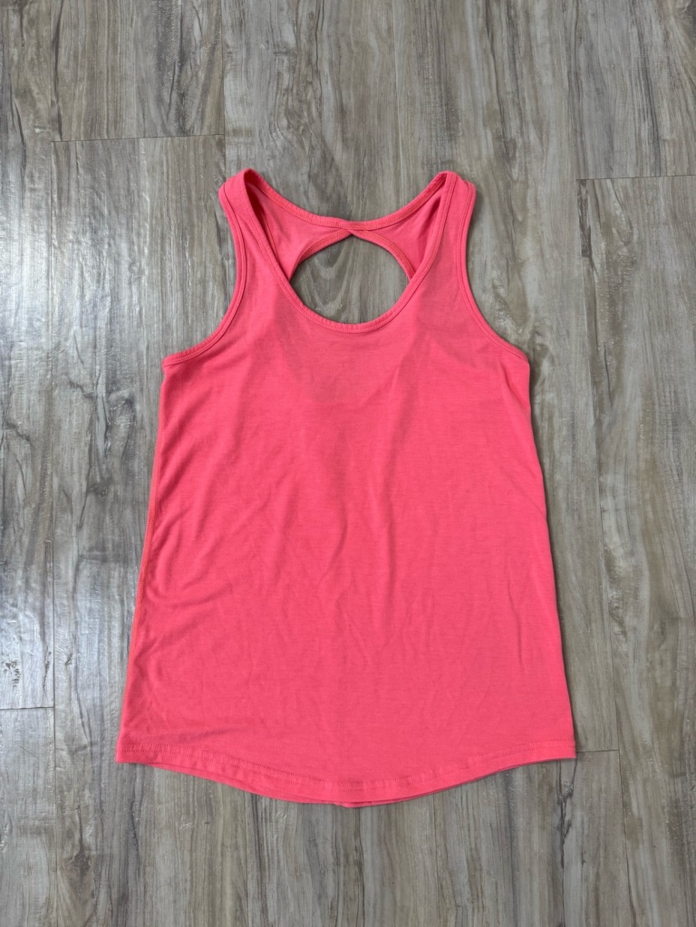 Women's Coral Racerback Tank Top with Keyhole